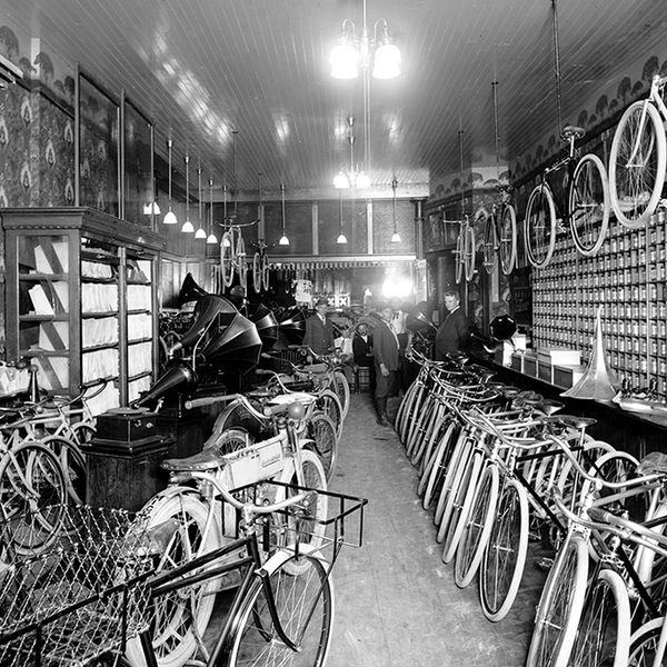 Bicycle Shop <br> Vintage Detroit - The Detroit Wallpaper Co.