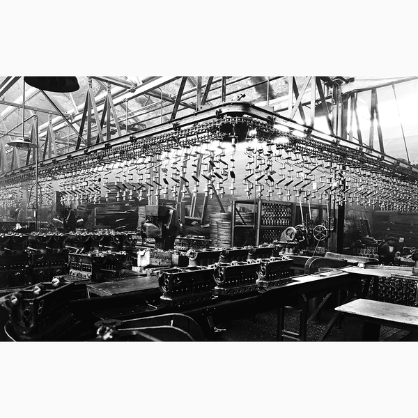 Engine Block Assembly Plant <br> Vintage Detroit - The Detroit Wallpaper Co.