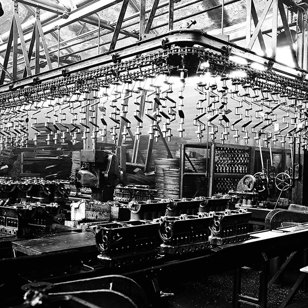Engine Block Assembly Plant <br> Vintage Detroit - The Detroit Wallpaper Co.