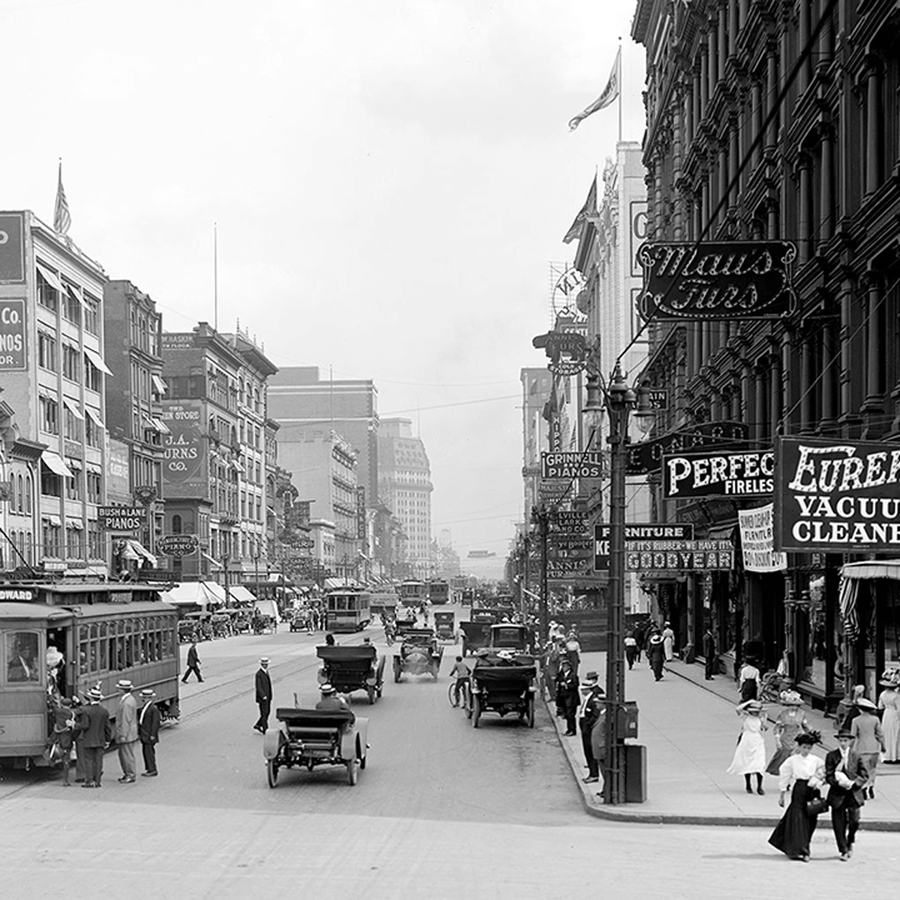 1910 Woodward Avenue <br> Vintage Detroit - The Detroit Wallpaper Co.