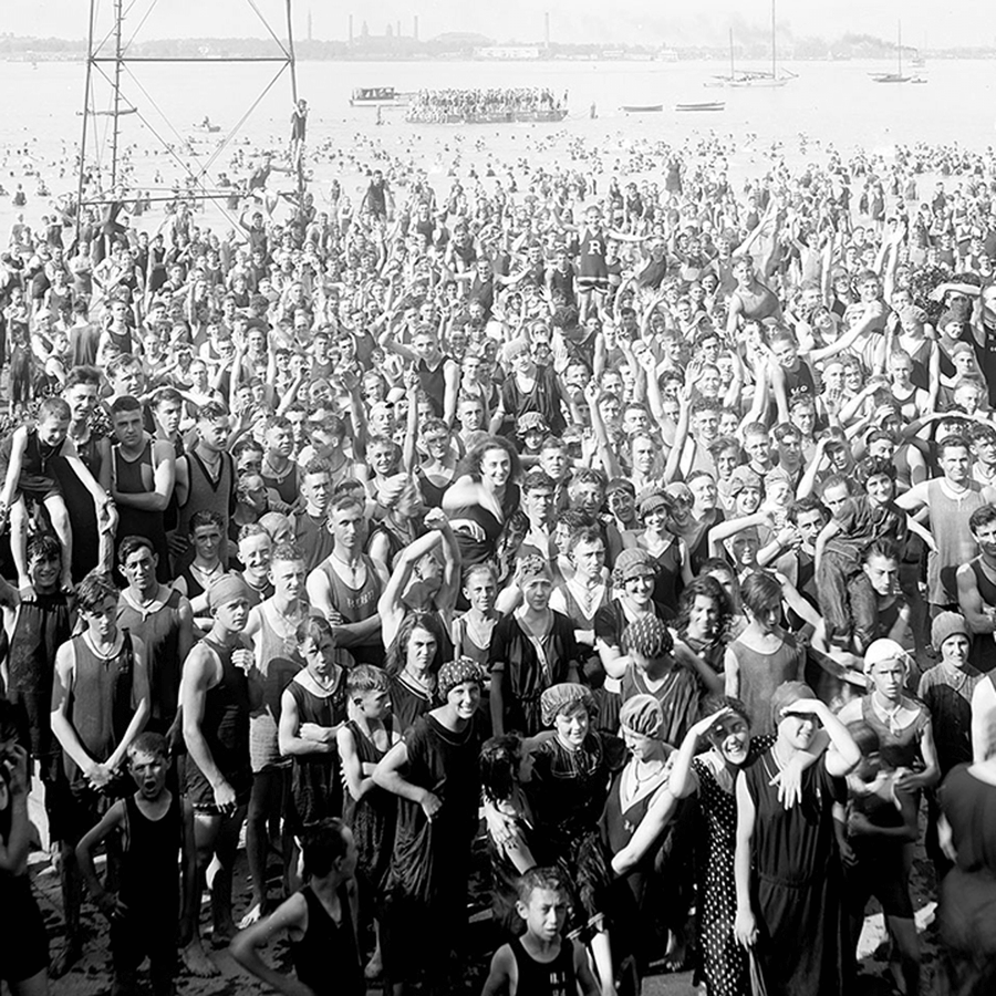 Belle Isle Bathers <br> Vintage Detroit - The Detroit Wallpaper Co.