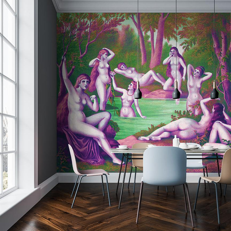 9 Muses Mural <br> Great Wall - Trendy Custom Wallpaper | Contemporary Wallpaper Designs | The Detroit Wallpaper Co.