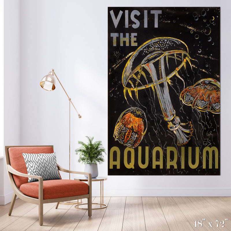 Aquarium Colossal Art Print - Trendy Custom Wallpaper | Contemporary Wallpaper Designs | The Detroit Wallpaper Co.