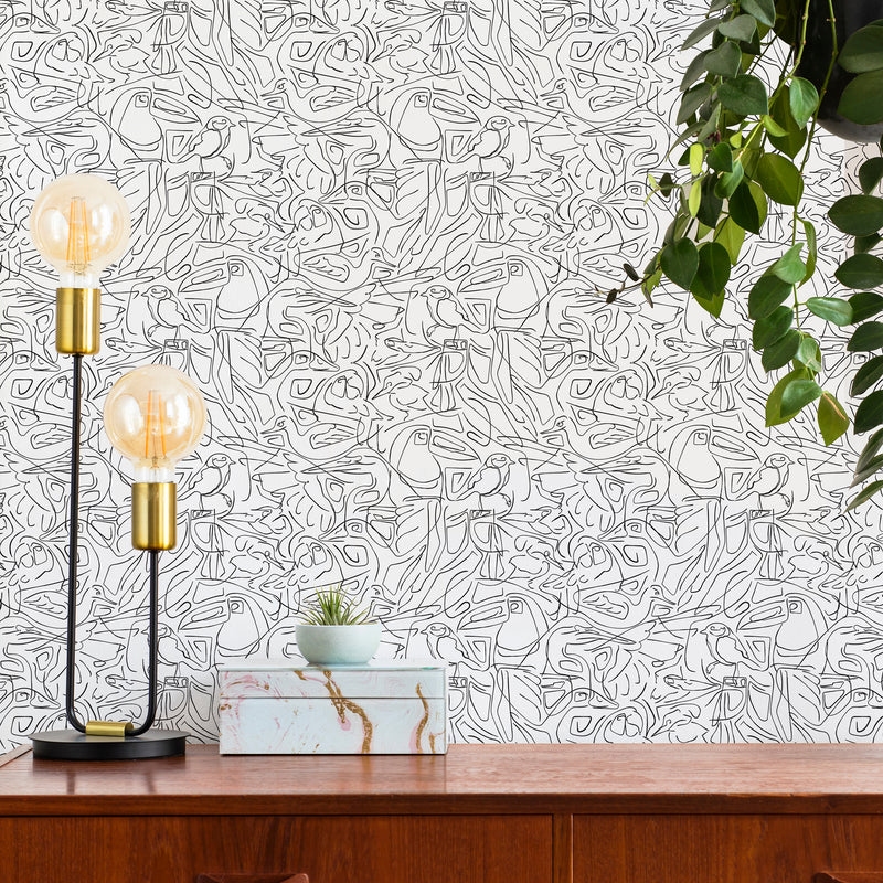 Aviary - Peel and Stick Wallpaper - Trendy Custom Wallpaper | Contemporary Wallpaper Designs | The Detroit Wallpaper Co.