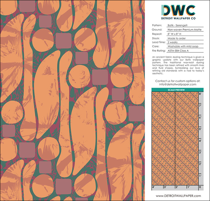 Batik - Serengeti - The Detroit Wallpaper Co.