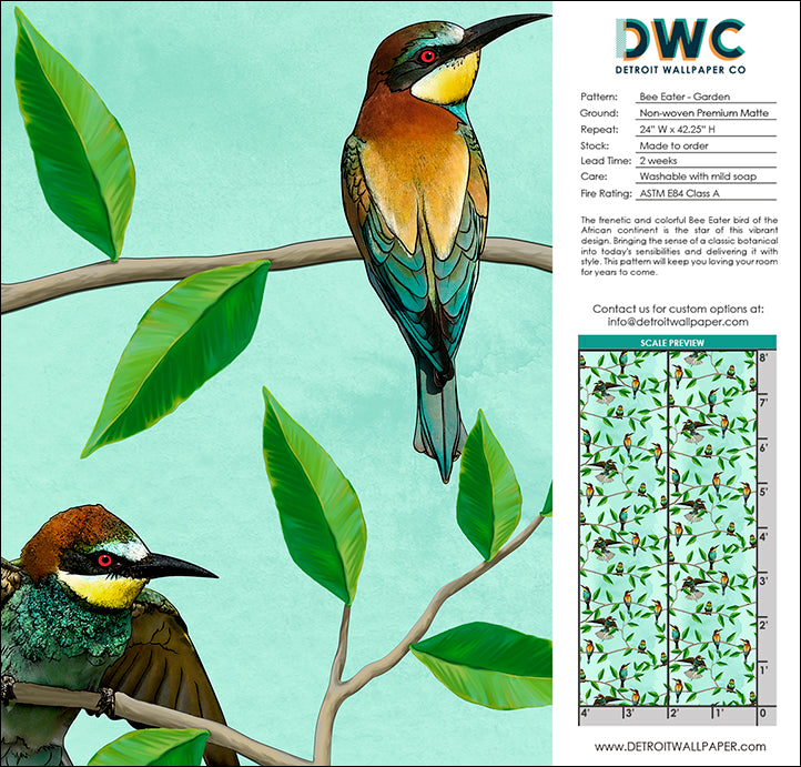 Bee Eater - Garden - The Detroit Wallpaper Co.