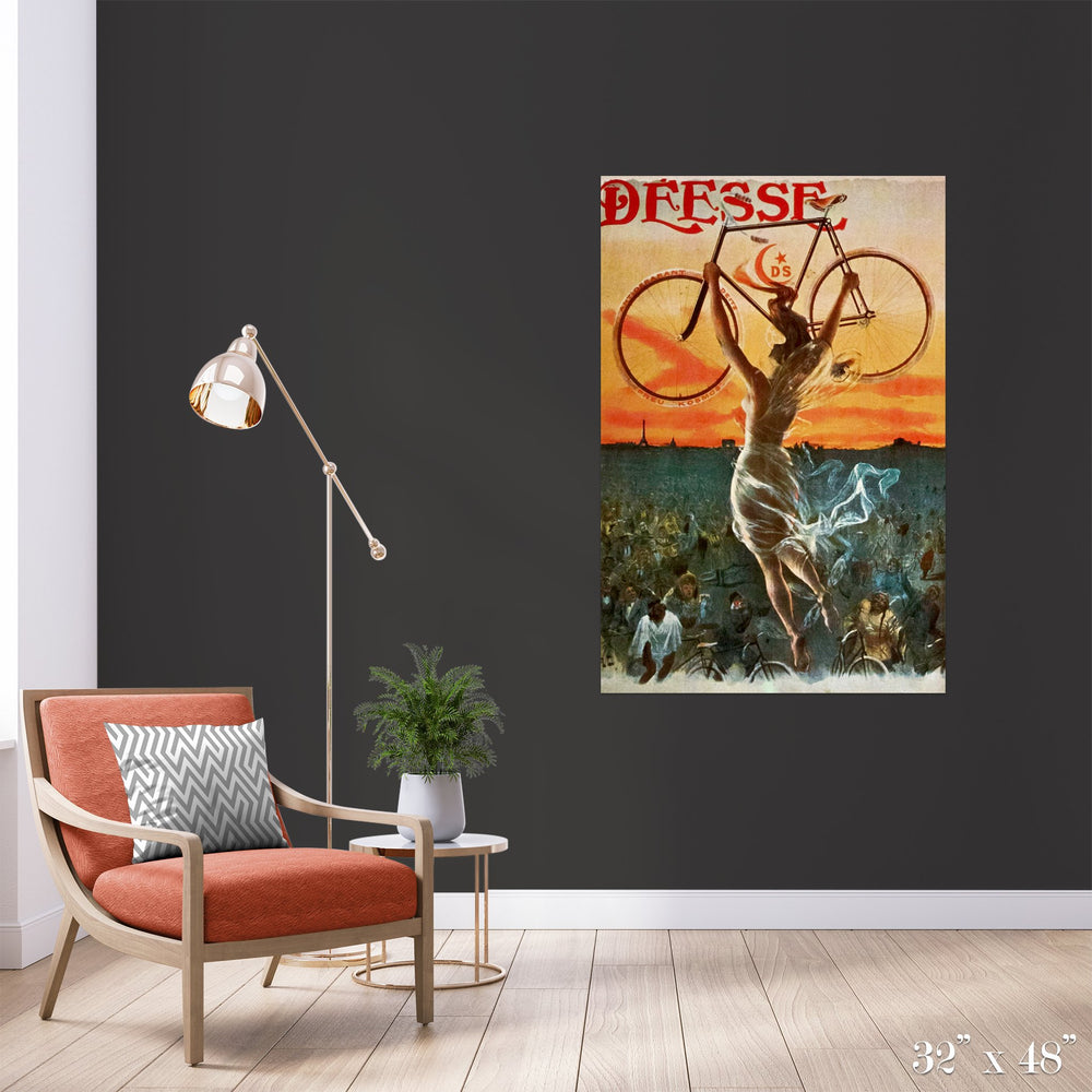 Bike Goddess Colossal Art Print - Trendy Custom Wallpaper | Contemporary Wallpaper Designs | The Detroit Wallpaper Co.