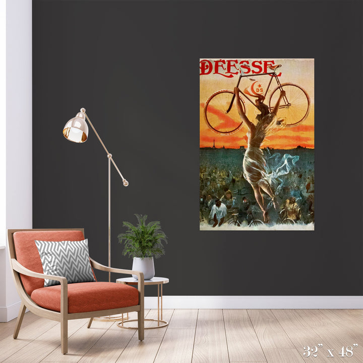 Bike Goddess Colossal Art Print - Trendy Custom Wallpaper | Contemporary Wallpaper Designs | The Detroit Wallpaper Co.