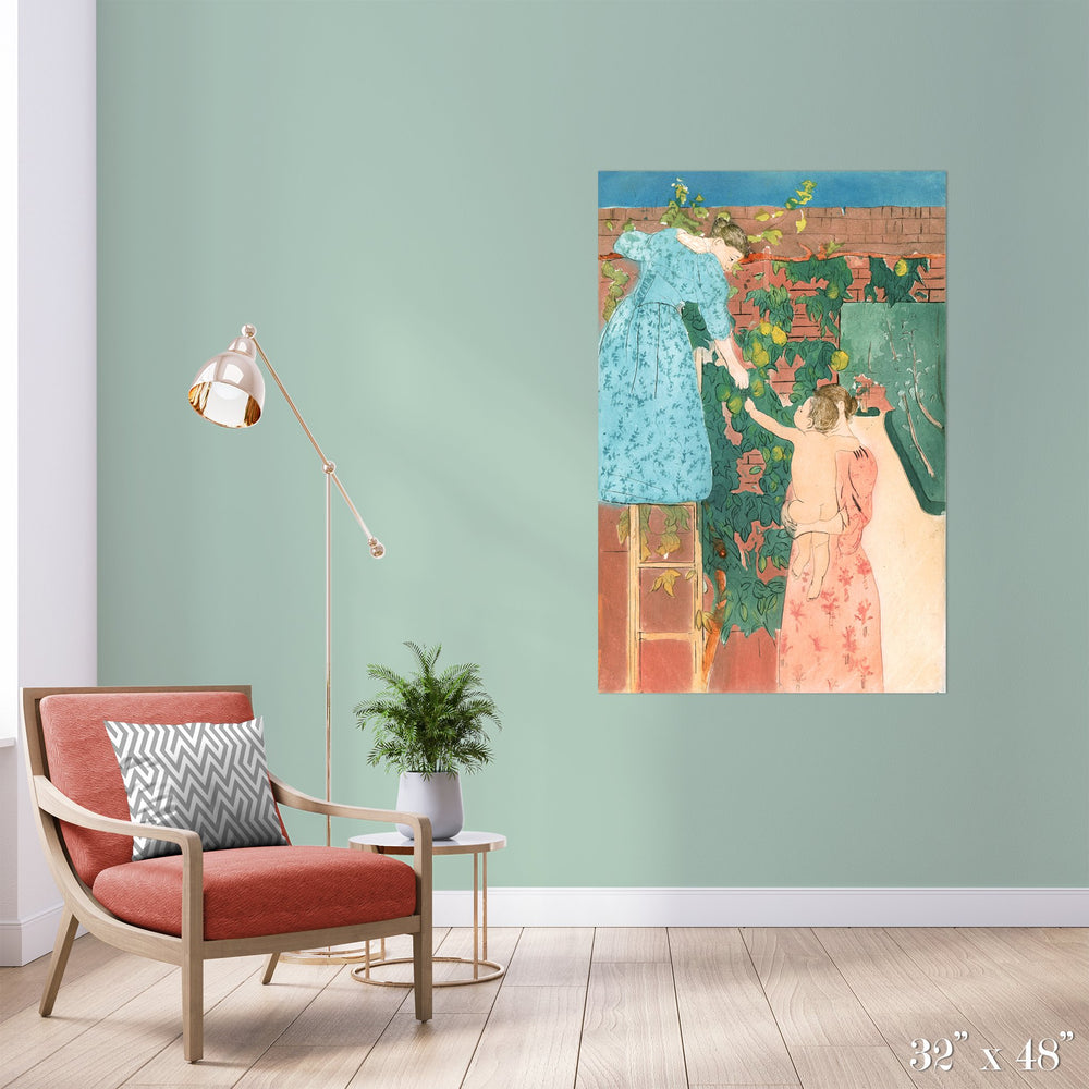Gathering Fruit Colossal Art Print - Trendy Custom Wallpaper | Contemporary Wallpaper Designs | The Detroit Wallpaper Co.