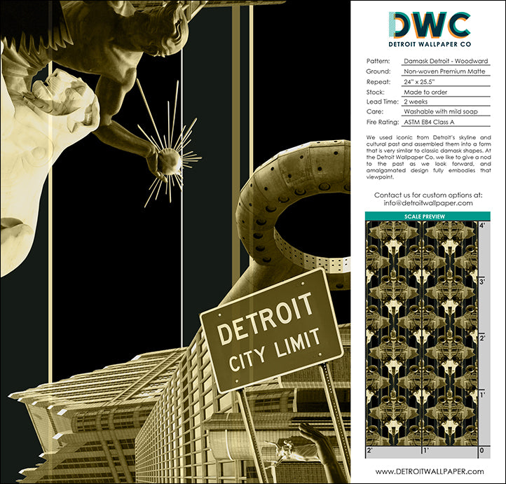Damask Detroit - Woodward