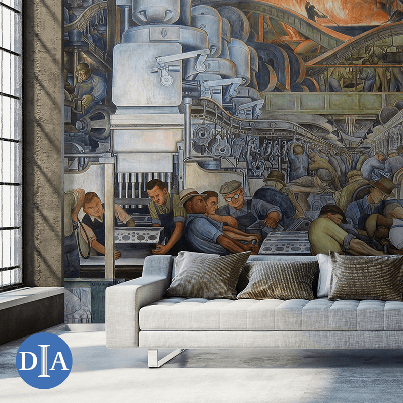 Detroit Industry, North Wall, 1933 <br> Detroit Institute of Arts - The Detroit Wallpaper Co.