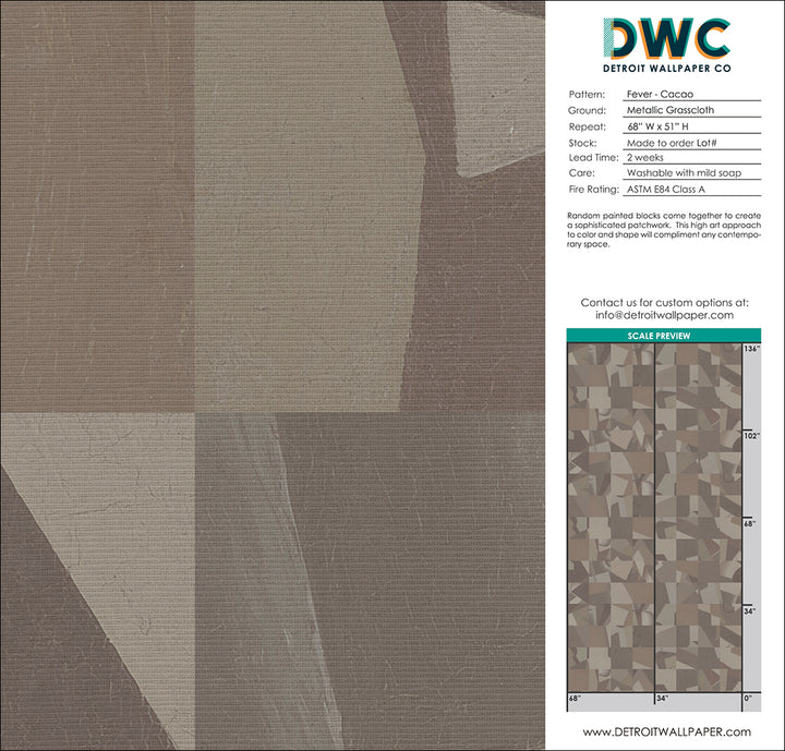 Fever - Cacao Grasscloth Wallpaper