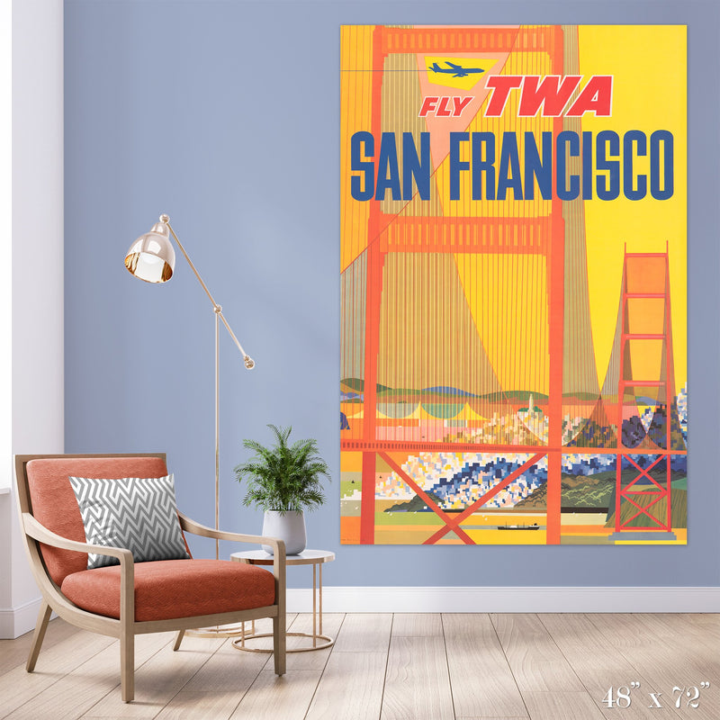 Fly San Francisco Colossal Art Print - Trendy Custom Wallpaper | Contemporary Wallpaper Designs | The Detroit Wallpaper Co.