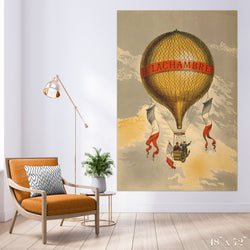 Hot Air Balloon Colossal Art Print - Trendy Custom Wallpaper | Contemporary Wallpaper Designs | The Detroit Wallpaper Co.