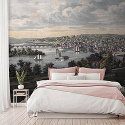 Georgetown Mural <br> Great Wall - Trendy Custom Wallpaper | Contemporary Wallpaper Designs | The Detroit Wallpaper Co.