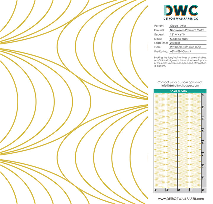 Globe - Atlas - The Detroit Wallpaper Co.