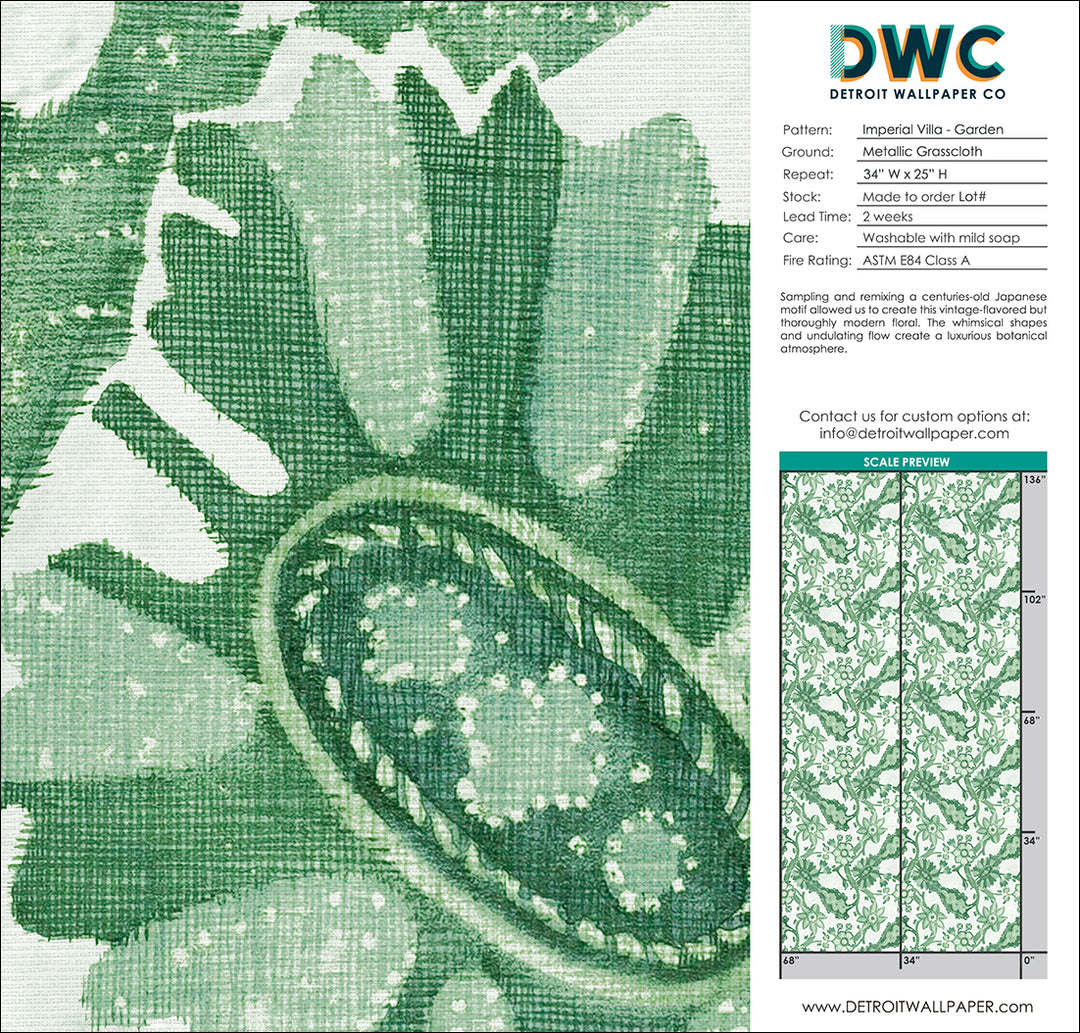 Imperial Villa - Garden Grasscloth Wallpaper