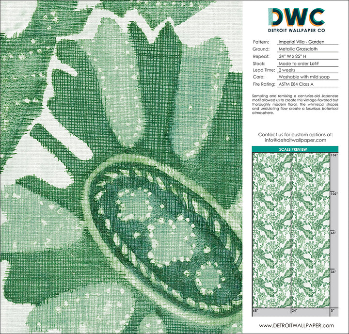 Imperial Villa - Garden Grasscloth Wallpaper