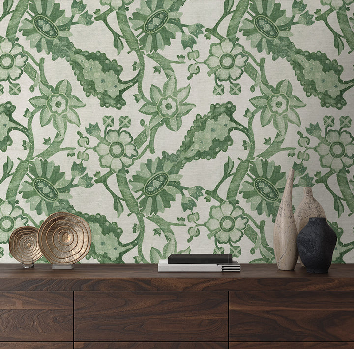 Imperial Villa - Garden Grasscloth Wallpaper