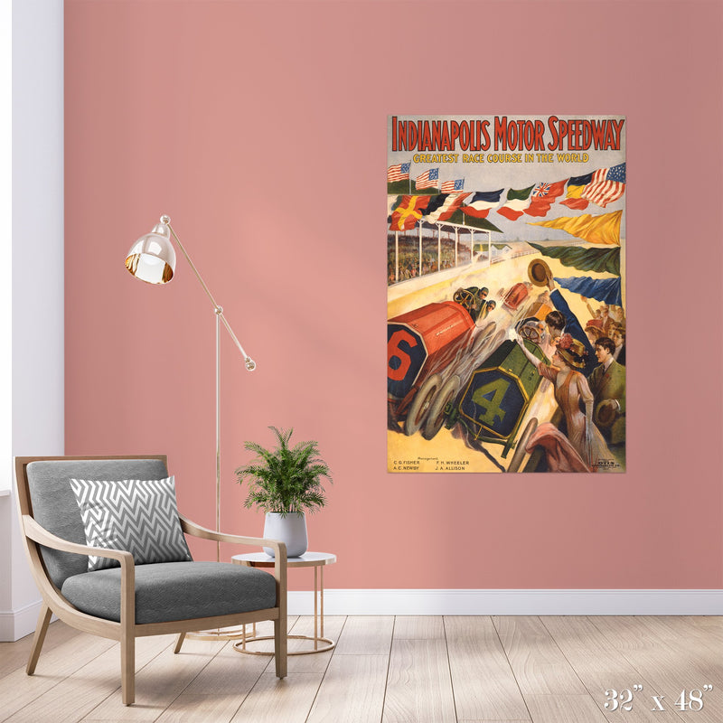 Indianapolis Motor Speedway Colossal Art Print - Trendy Custom Wallpaper | Contemporary Wallpaper Designs | The Detroit Wallpaper Co.