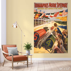 Indianapolis Motor Speedway Colossal Art Print - Trendy Custom Wallpaper | Contemporary Wallpaper Designs | The Detroit Wallpaper Co.