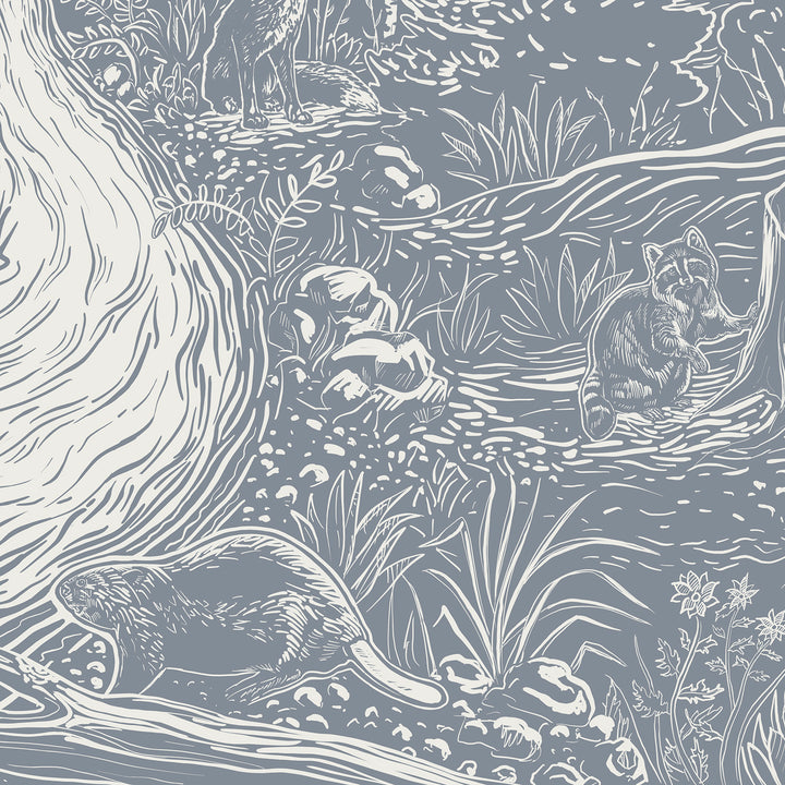 Linocut Forest <br> Wallpaper Mural