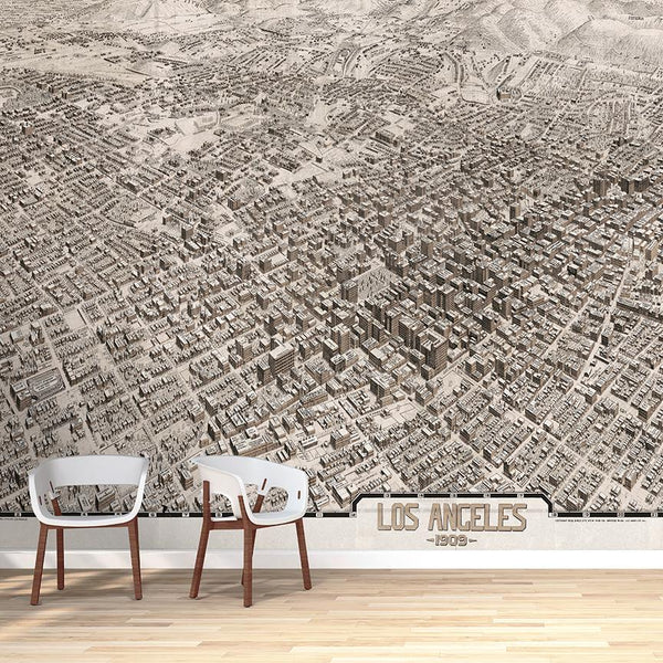 Los Angeles Mural <br> Great Wall - Trendy Custom Wallpaper | Contemporary Wallpaper Designs | The Detroit Wallpaper Co.