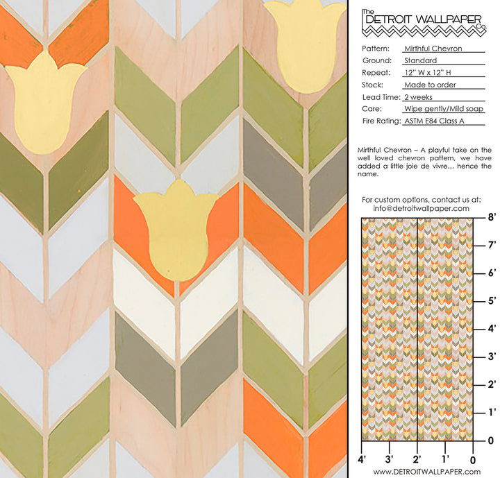 Mirthful Chevron <br> Mirth Studios - The Detroit Wallpaper Co.