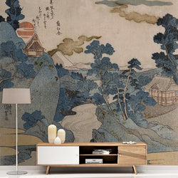 Muted Landscape Mural <br> Great Wall - Trendy Custom Wallpaper | Contemporary Wallpaper Designs | The Detroit Wallpaper Co.