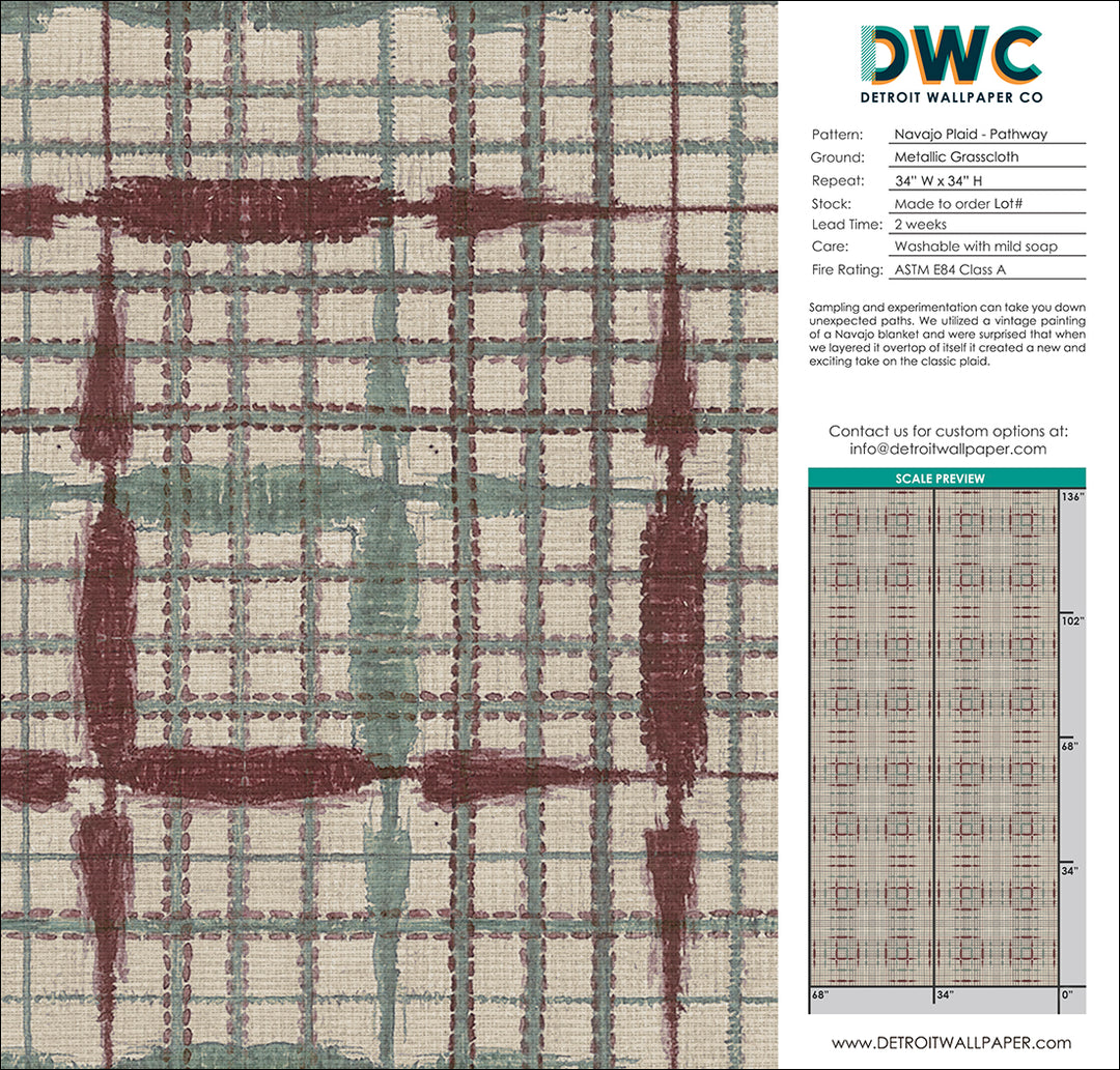 Navajo Plaid - Pathway <br> Grasscloth