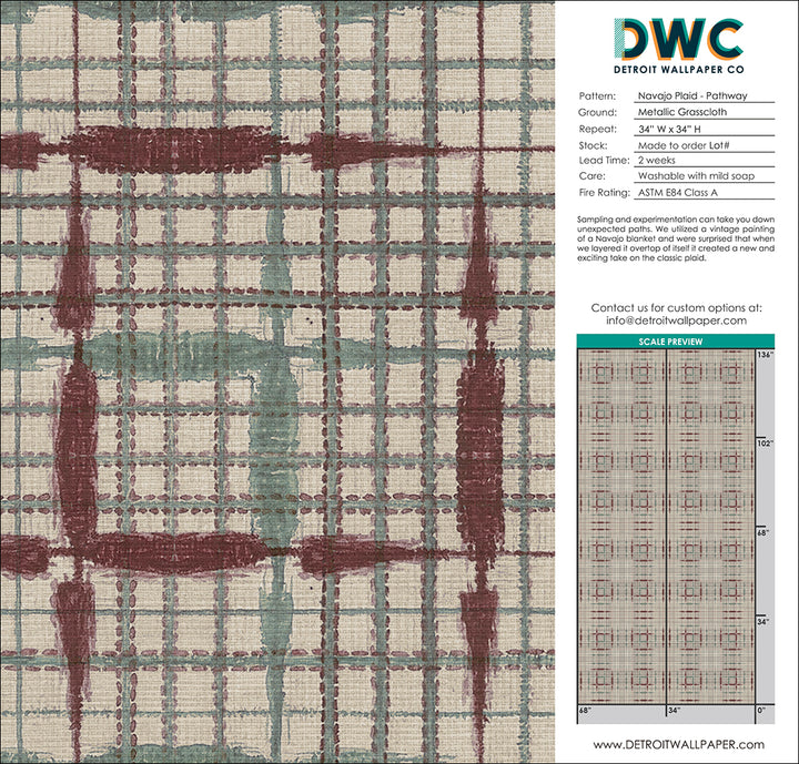Navajo Plaid - Pathway <br> Grasscloth