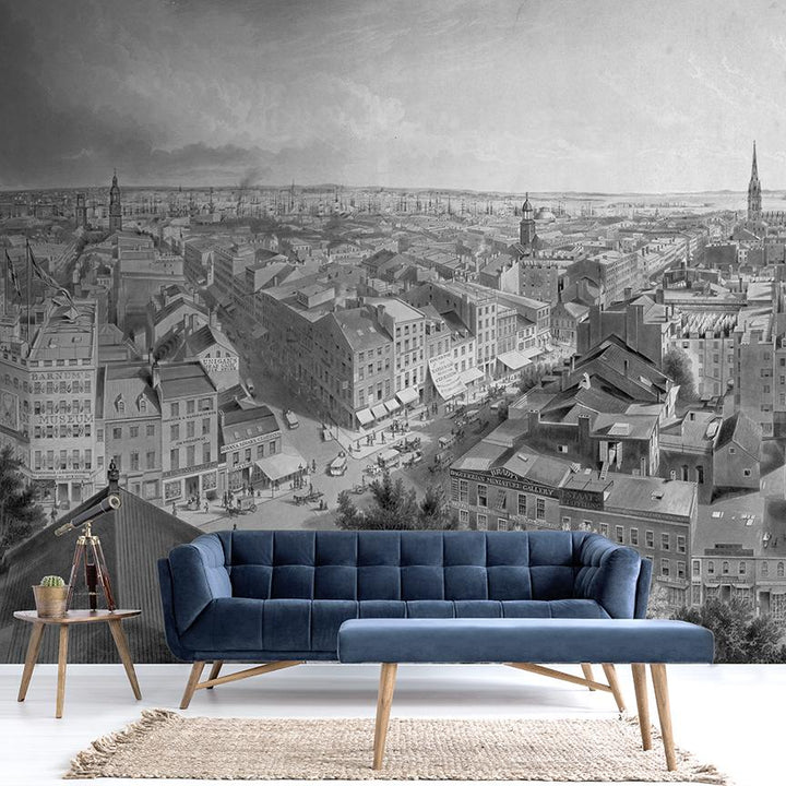 New York Mural <br> Great Wall - Trendy Custom Wallpaper | Contemporary Wallpaper Designs | The Detroit Wallpaper Co.