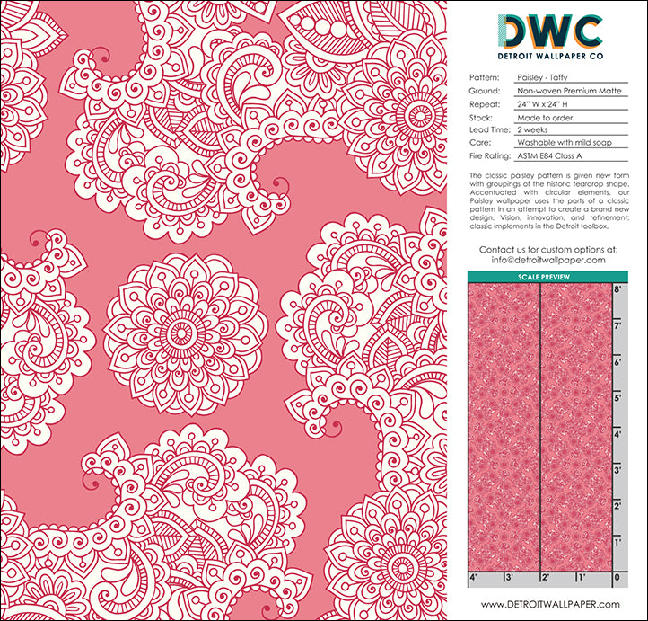 Paisley - Taffy - The Detroit Wallpaper Co.