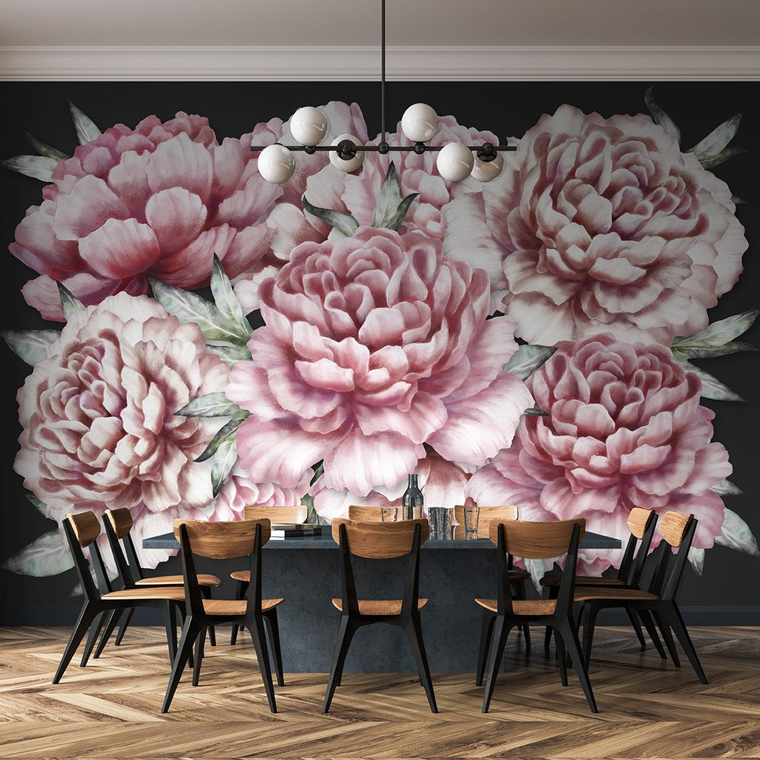 Peonies Mural - Trendy Custom Wallpaper | Contemporary Wallpaper Designs | The Detroit Wallpaper Co.