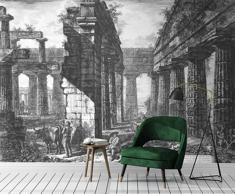 Perfect Ruin Mural <br> Great Wall - Trendy Custom Wallpaper | Contemporary Wallpaper Designs | The Detroit Wallpaper Co.