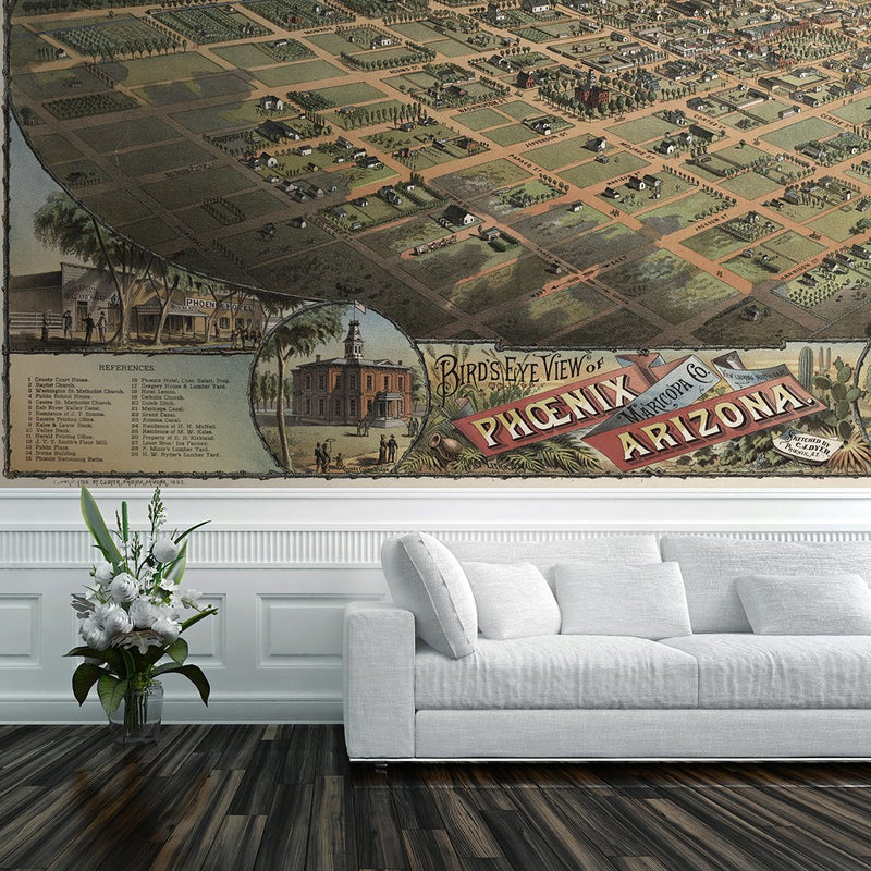 Phoenix Mural <br> Great Wall - Trendy Custom Wallpaper | Contemporary Wallpaper Designs | The Detroit Wallpaper Co.