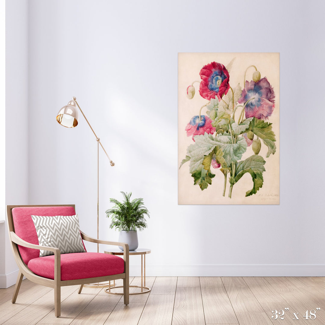 Poppies Colossal Art Print - Trendy Custom Wallpaper | Contemporary Wallpaper Designs | The Detroit Wallpaper Co.