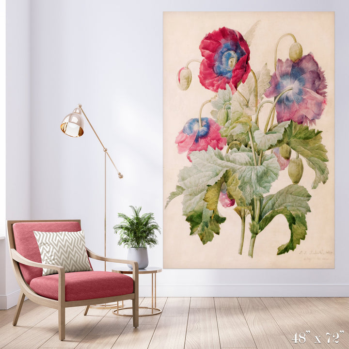 Poppies Colossal Art Print - Trendy Custom Wallpaper | Contemporary Wallpaper Designs | The Detroit Wallpaper Co.