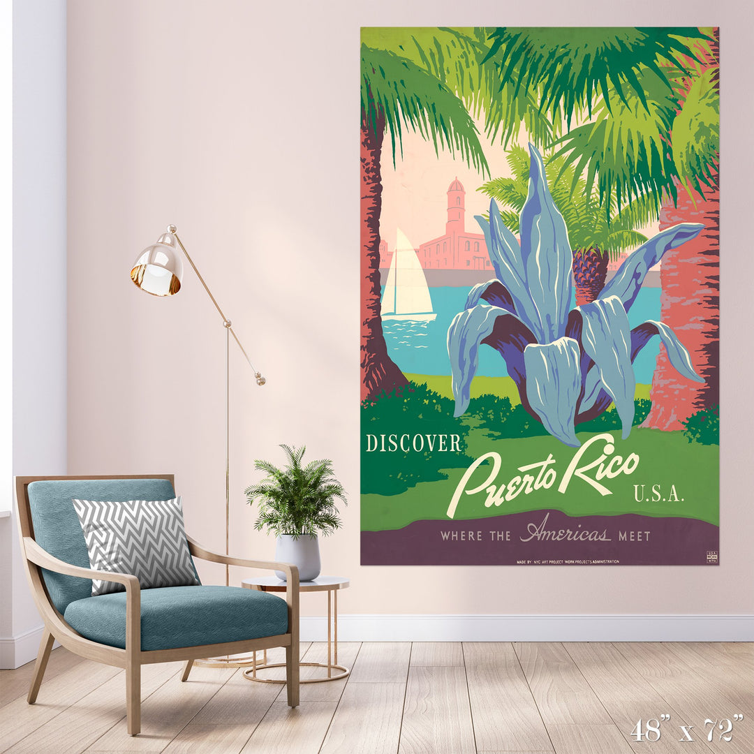 Puerto Rico Colossal Art Print - Trendy Custom Wallpaper | Contemporary Wallpaper Designs | The Detroit Wallpaper Co.