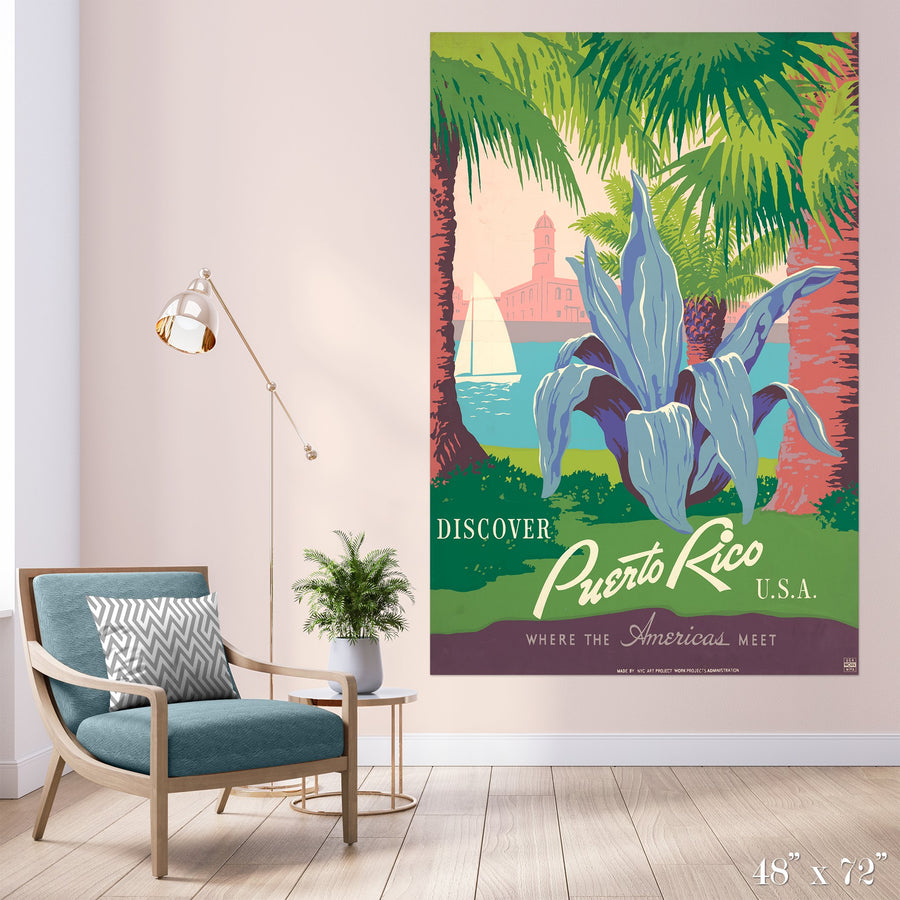 Puerto Rico Colossal Art Print - Trendy Custom Wallpaper | Contemporary Wallpaper Designs | The Detroit Wallpaper Co.