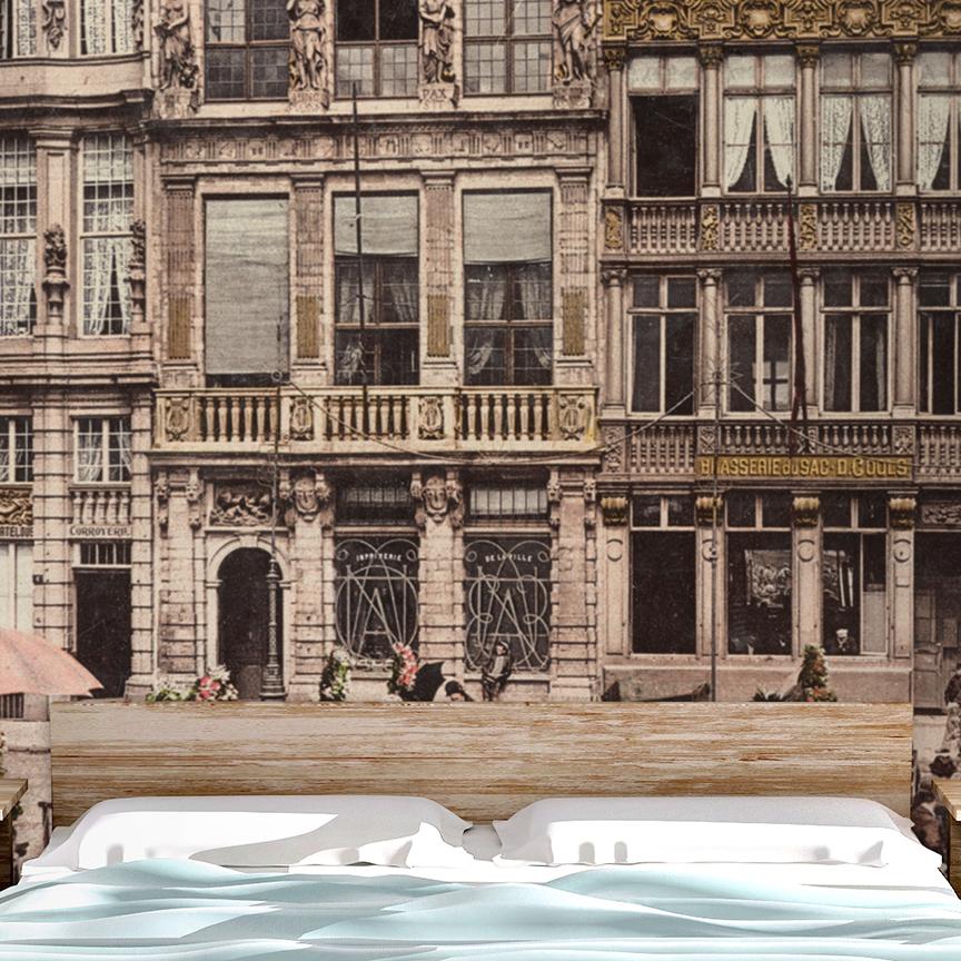 Scène de Rue Mural <br> Great Wall - Trendy Custom Wallpaper | Contemporary Wallpaper Designs | The Detroit Wallpaper Co.