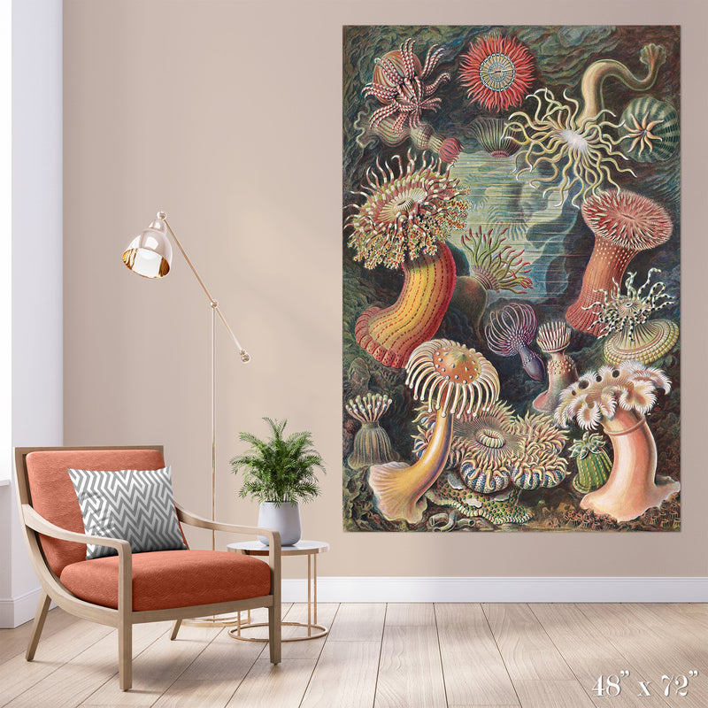 Sea Anemones Colossal Art Print - Trendy Custom Wallpaper | Contemporary Wallpaper Designs | The Detroit Wallpaper Co.