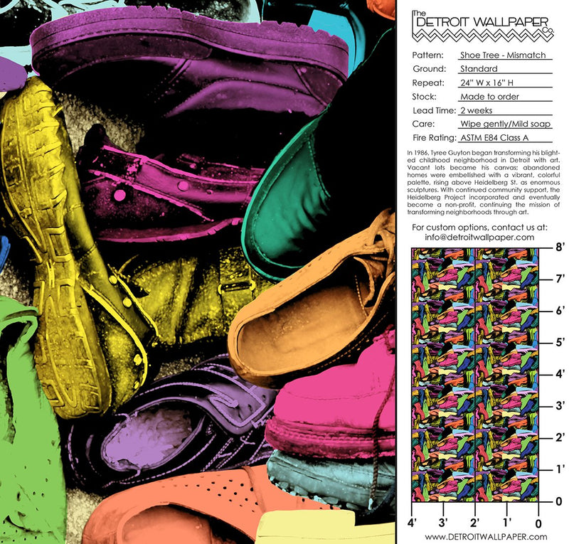 Shoe Tree - Mismatch <br> Heidelberg Project - Trendy Custom Wallpaper | Contemporary Wallpaper Designs | The Detroit Wallpaper Co.