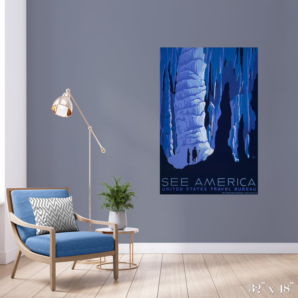 Spelunking Colossal Art Print - Trendy Custom Wallpaper | Contemporary Wallpaper Designs | The Detroit Wallpaper Co.