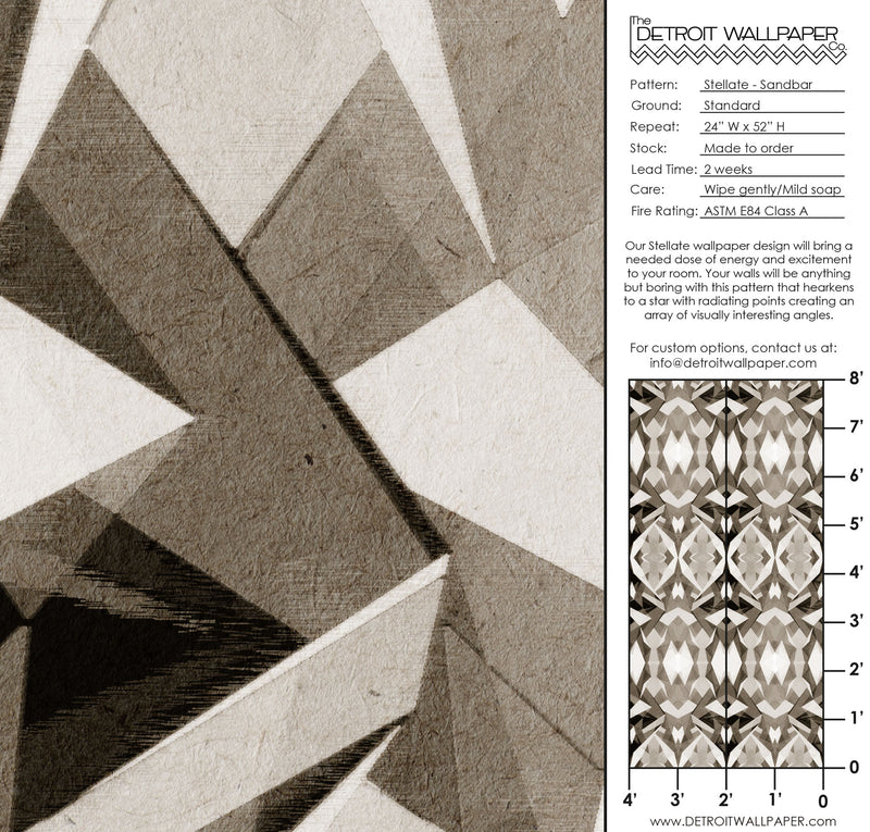 Stellate - Sandbar - Trendy Custom Wallpaper | Contemporary Wallpaper Designs | The Detroit Wallpaper Co.