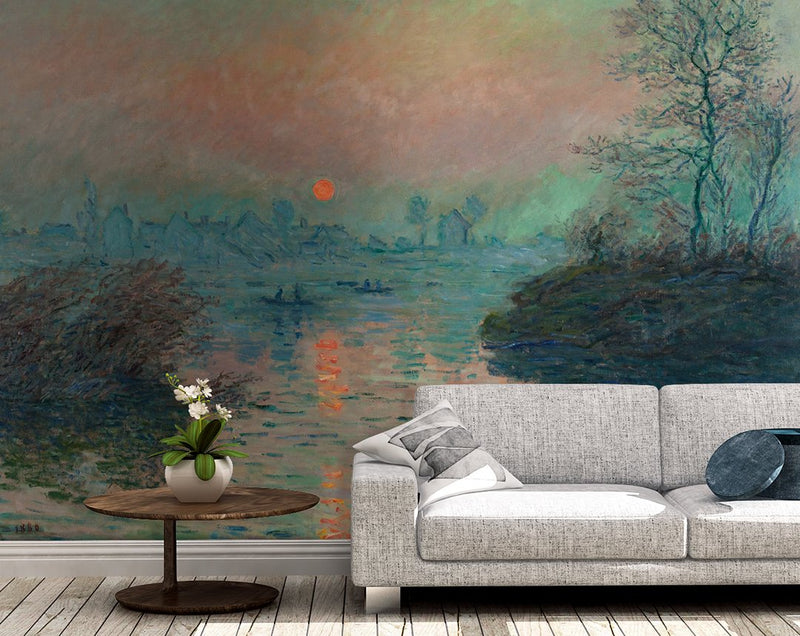 Sunset on the Seine Mural - Trendy Custom Wallpaper | Contemporary Wallpaper Designs | The Detroit Wallpaper Co.