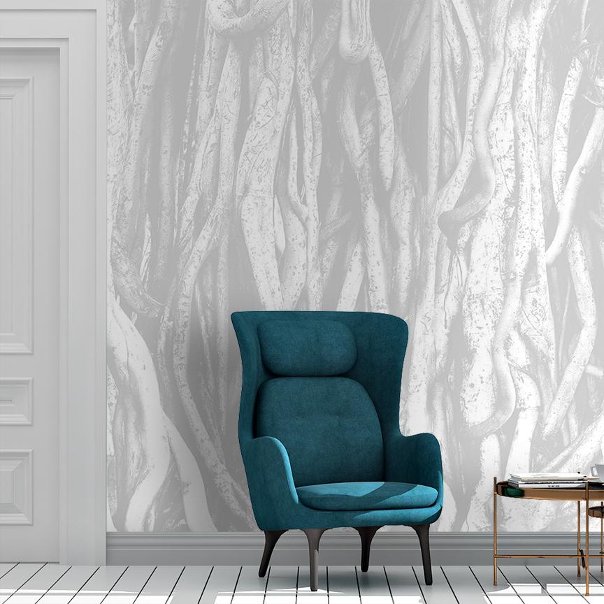 Temple Banyan Mural <br> Great Wall - Trendy Custom Wallpaper | Contemporary Wallpaper Designs | The Detroit Wallpaper Co.