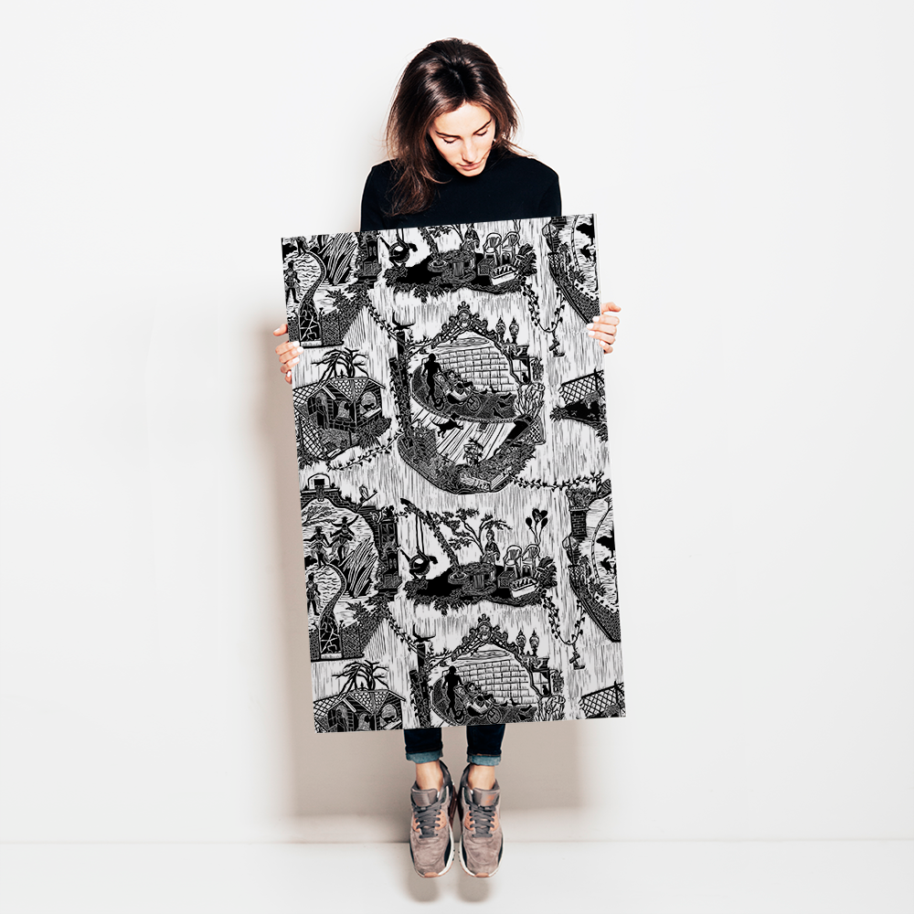 Urban Toile - Noir <br> Wallpaper