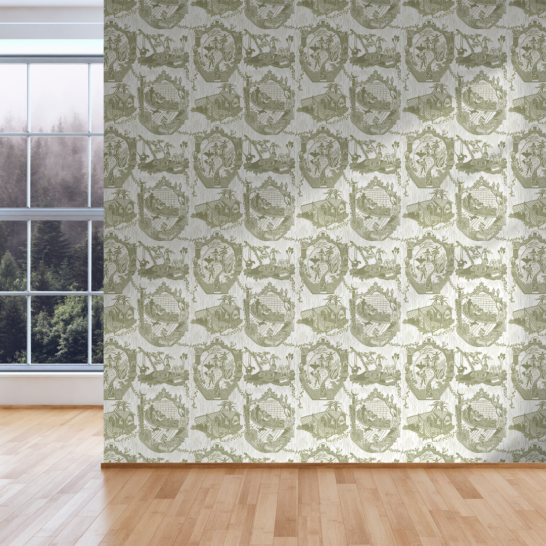 Urban Toile - Putty <br> Wallpaper