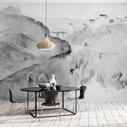 Washed Riverbank <br> Great Wall - Trendy Custom Wallpaper | Contemporary Wallpaper Designs | The Detroit Wallpaper Co.